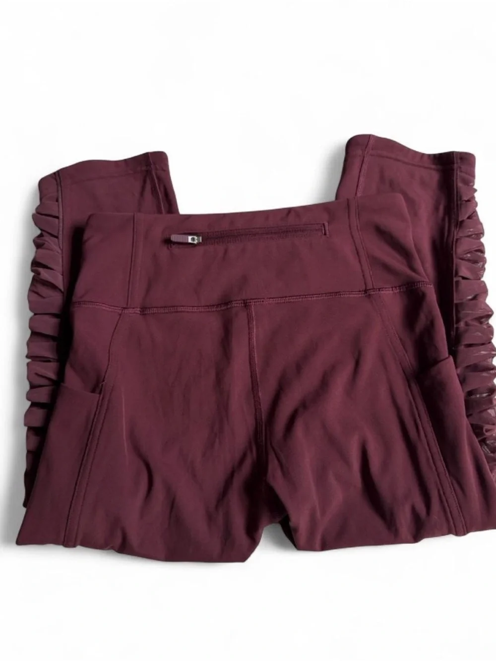 lululemon athletica Girls' Maroon Capri Leggings with Side Ruching